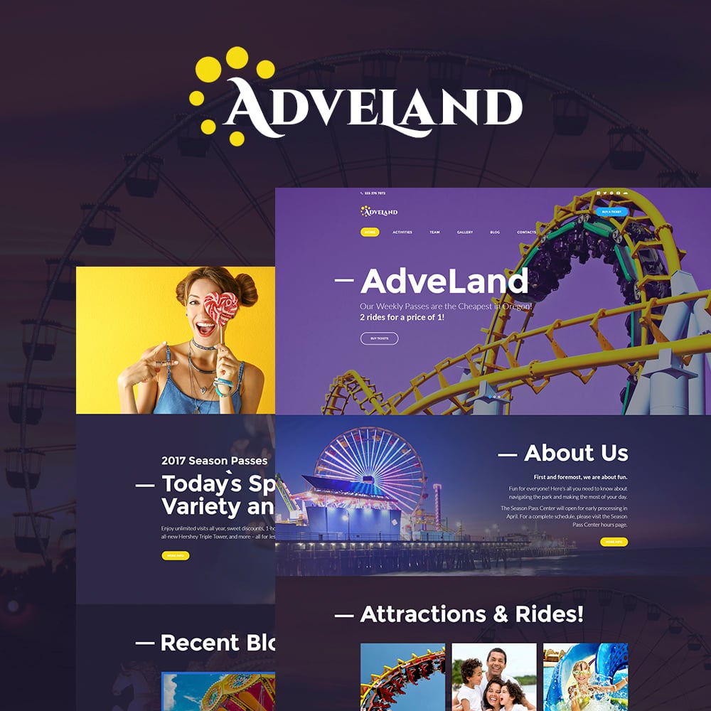 Adveland - Amusement Park Responsive WordPress Theme