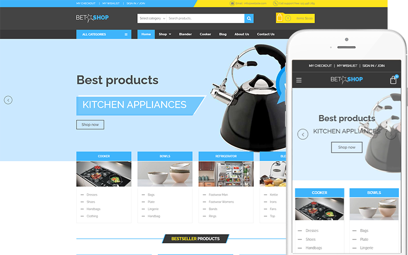 Beta Shop - Theme for Kitchen Appliances WooCommerce Theme