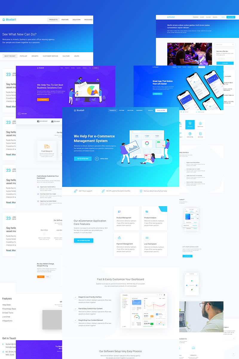 Bluebell - Software, Web App And Startup Tech Company WordPress theme WordPress Theme