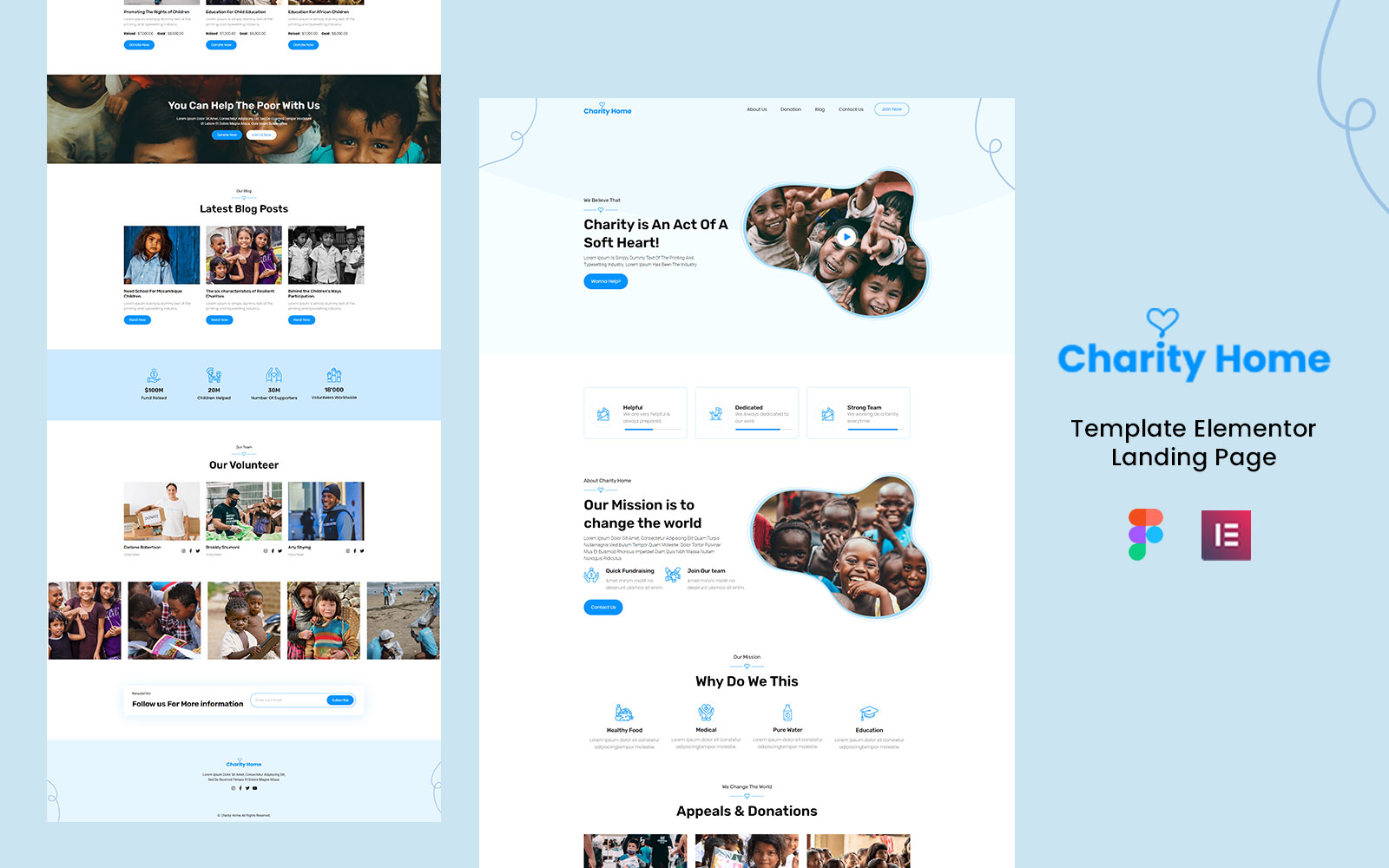 Charity Home - NGO and Charity Services Elementor Landing Page Elementor Kit