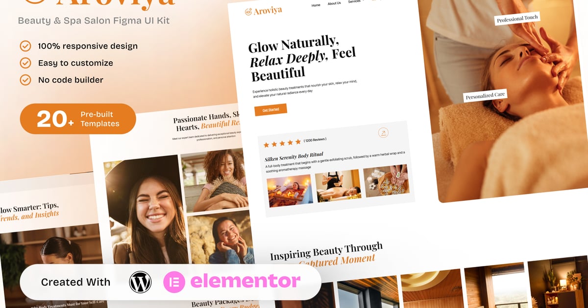 Aroviya – Beauty & Spa Salon Elementor Template Kit