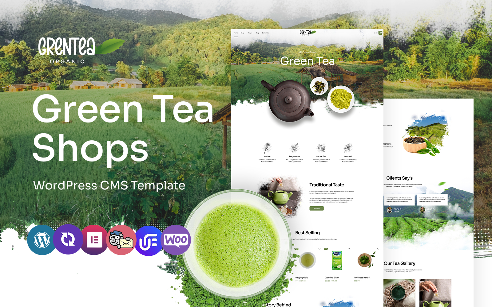 Grentea - Organic And healthy Tea Store Multipurpose WordPress Elementor Theme WordPress Theme