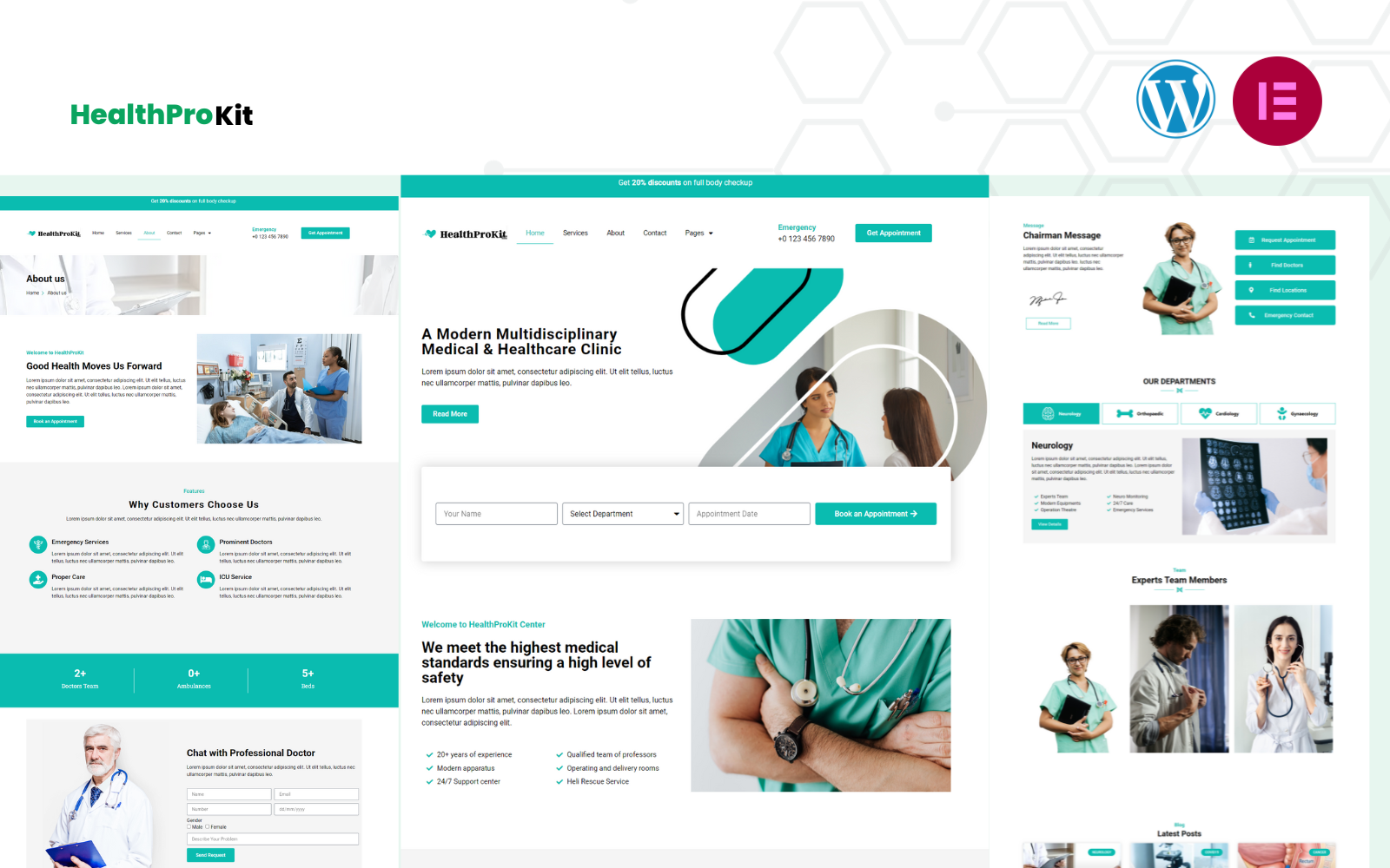 HealthProKit - Healthcare Elementor Template kit Elementor Kit