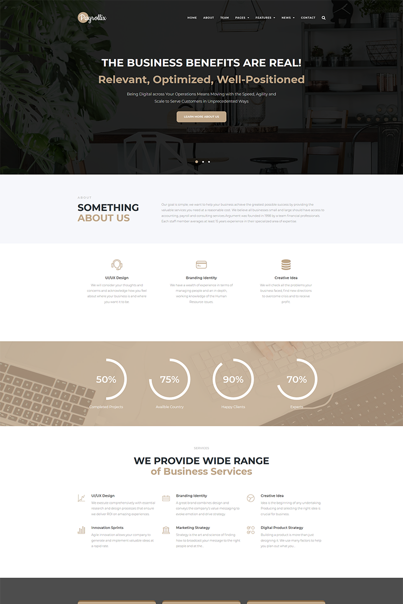 Payrollix - Internet Business Accounting WordPress Theme