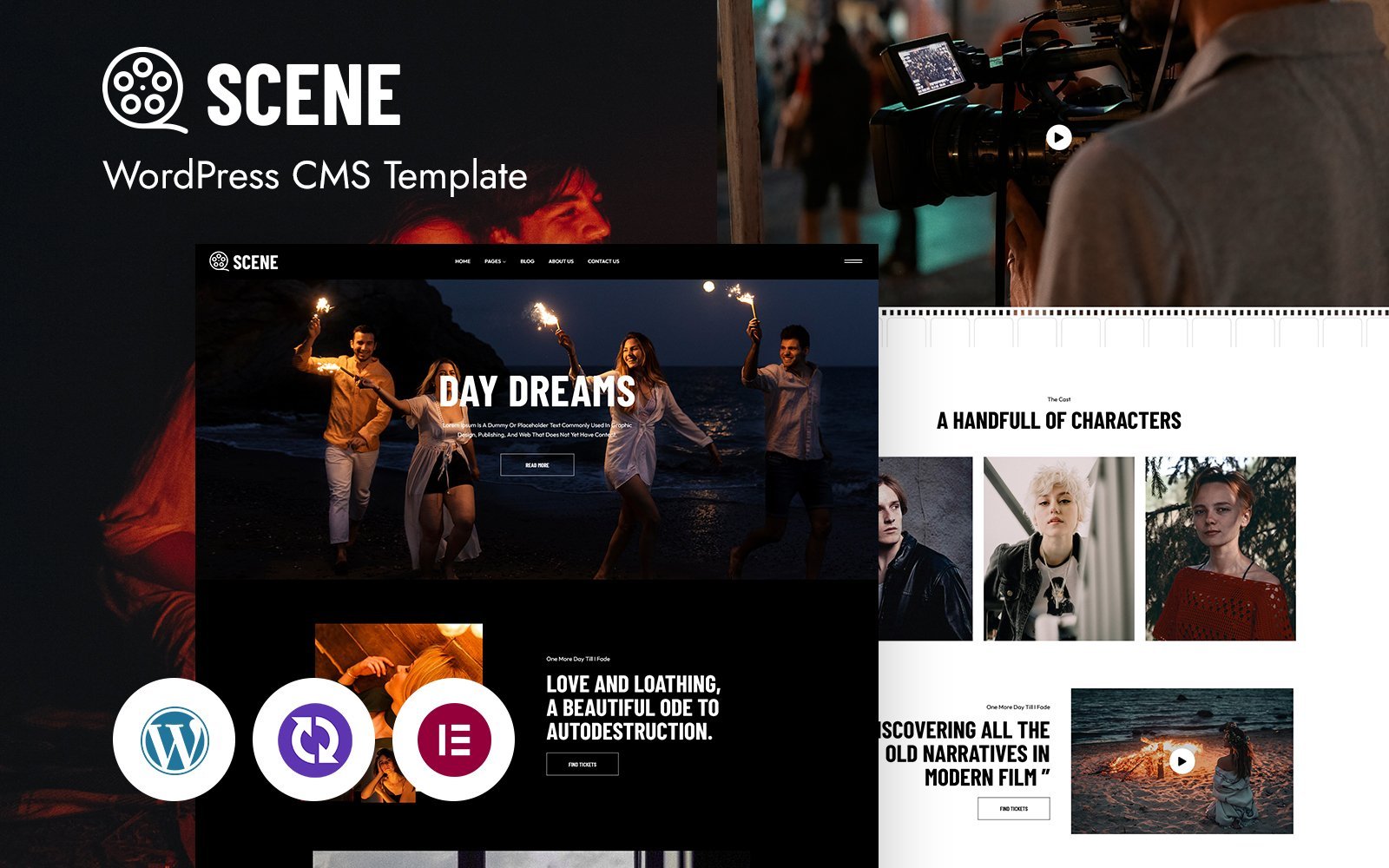 Scene– Cinema and Film Production Multipurpose WordPress Elementor Theme WordPress Theme
