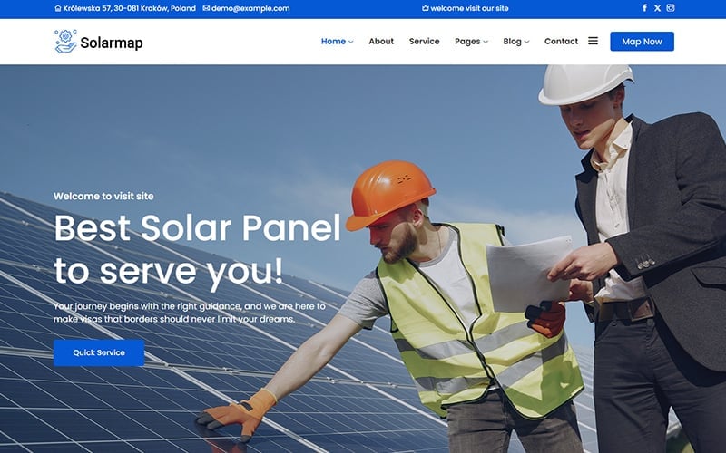 Solarmap - Solar Panel & Solar Energy Elementor Theme WordPress Theme