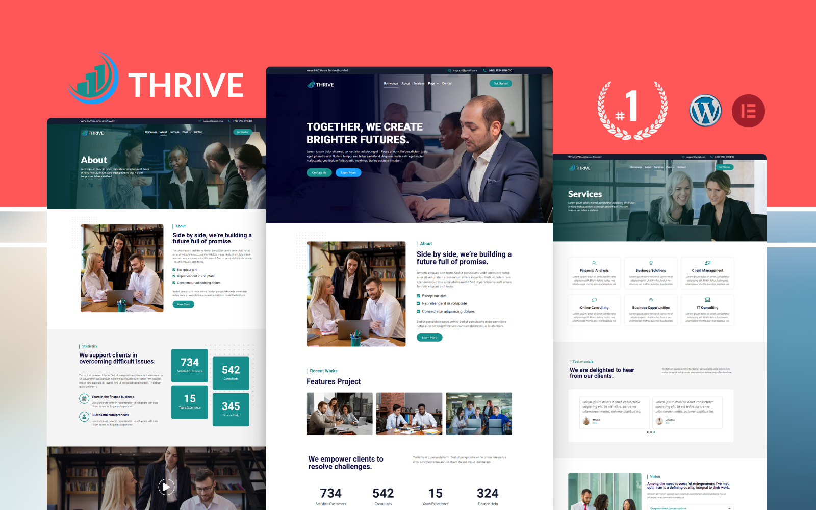 Thrive Business Consultation WordPress Elementor Template Elementor Kit