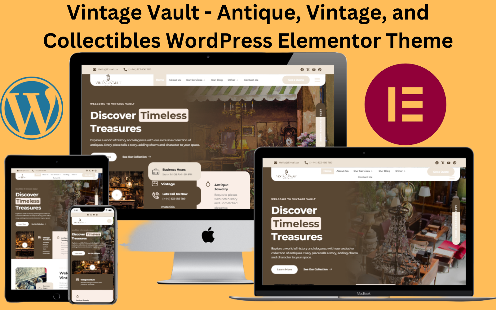 Vintage Vault - Antique , Vintage And Collectibles WordPress Elementor Theme WordPress Theme