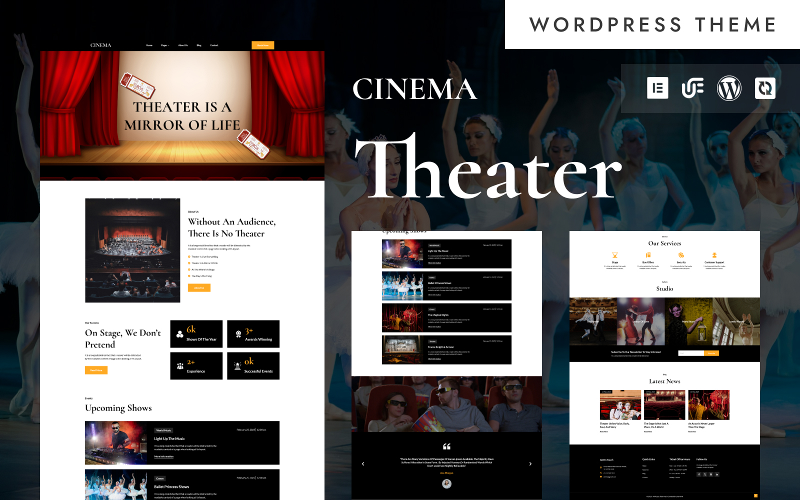 Cinema - Vintage Theater & Performing Arts WordPress Elementor Theme WordPress Theme