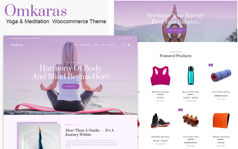 Omkaras - Yoga Studio & Online Stores of Sports Products WooСommerce Theme WooCommerce Theme