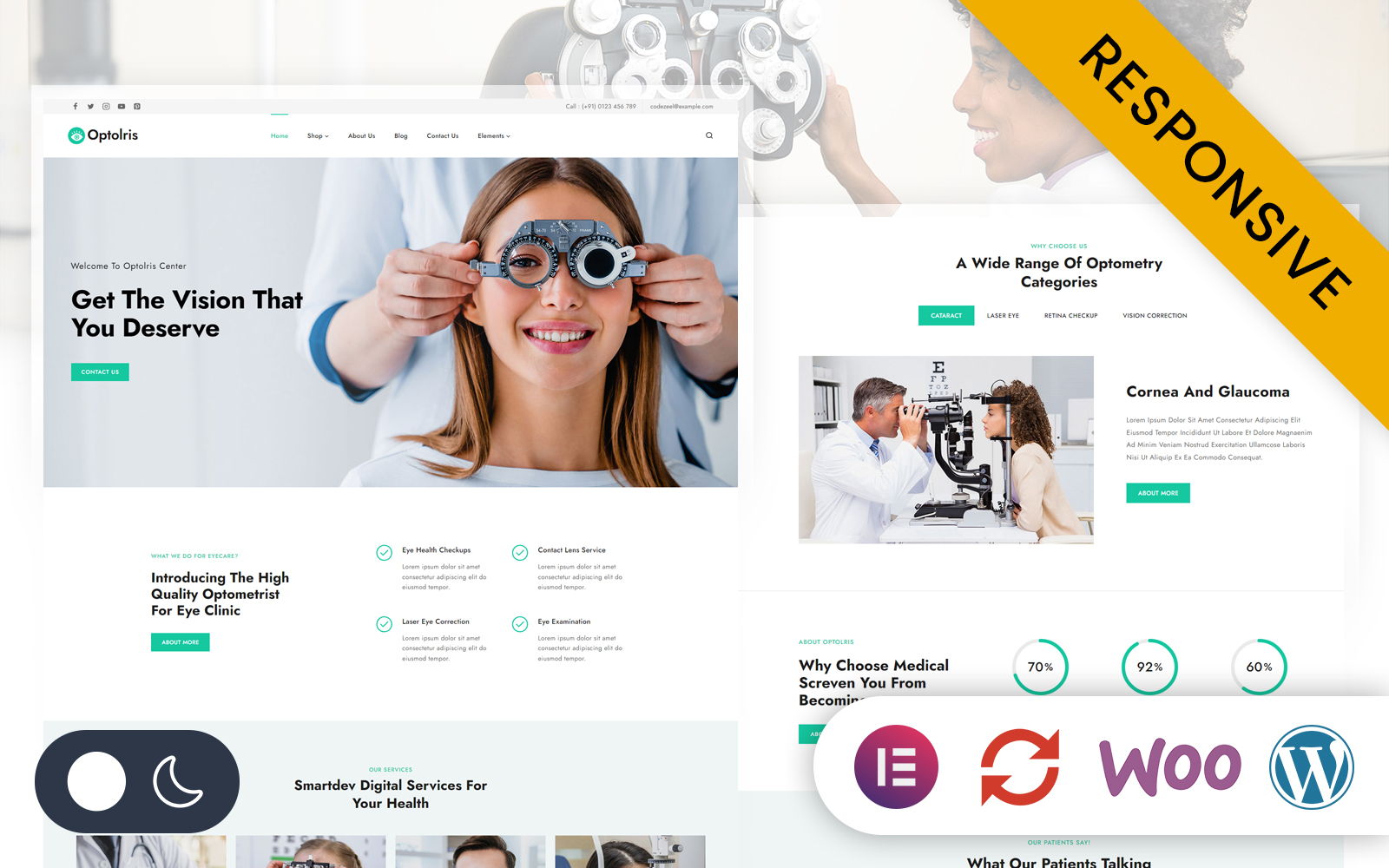 Optolris - Eye Care Optometrist Elementor WordPress Responsive Theme WordPress Theme