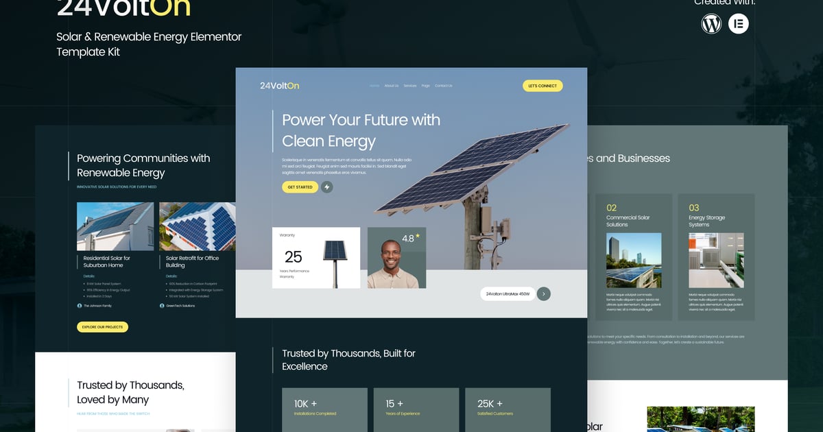 24Volton - Solar & Renewable Energy Elementor Template Kit