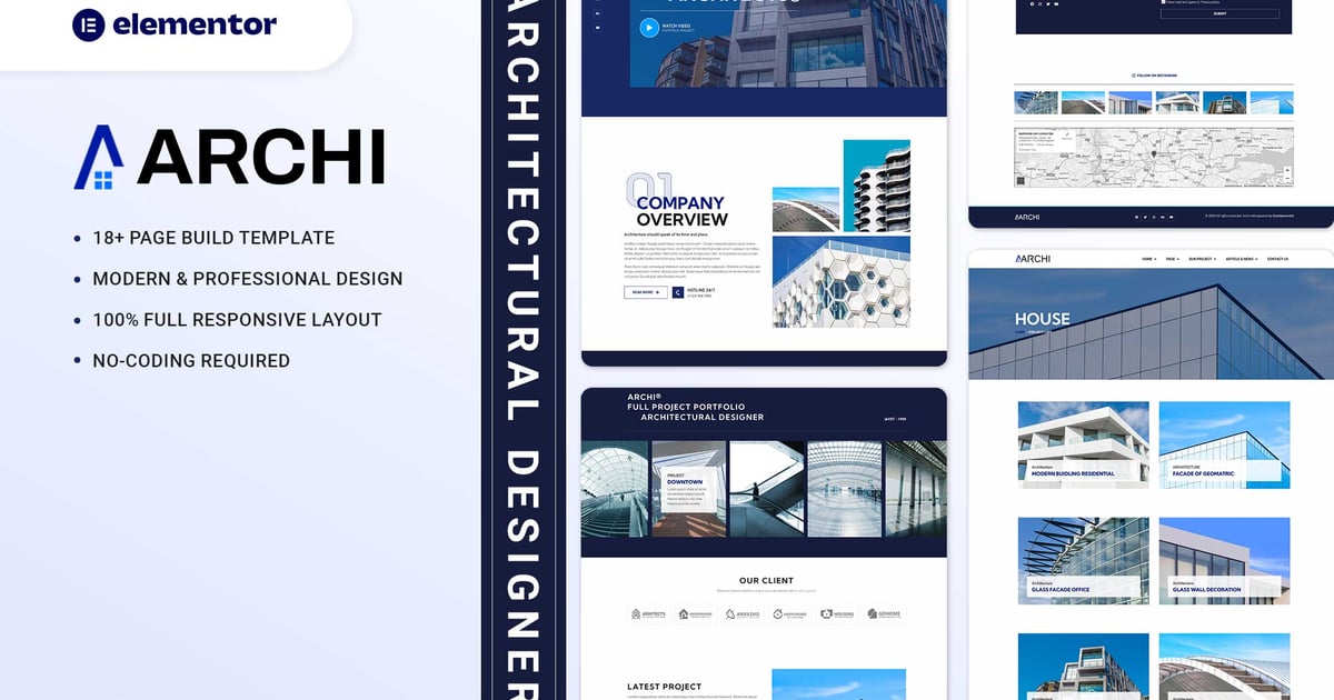 Archi - Senior Architectural Designer Elementor Template Kit