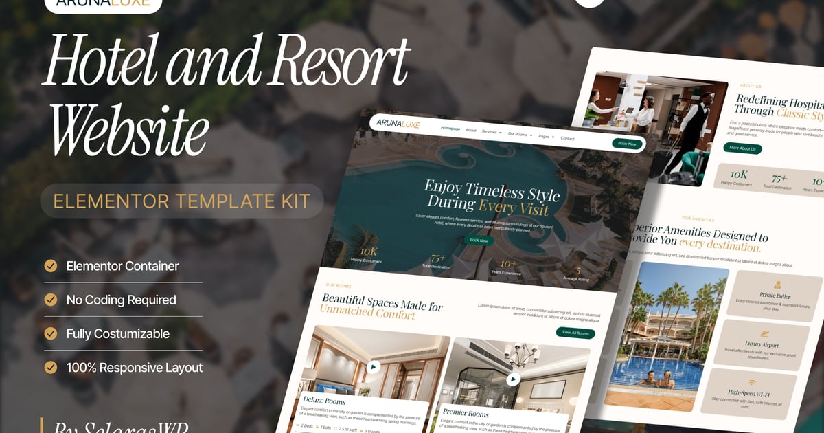 ArunaLuxe - Hotel & Resort Elementor Template Kit