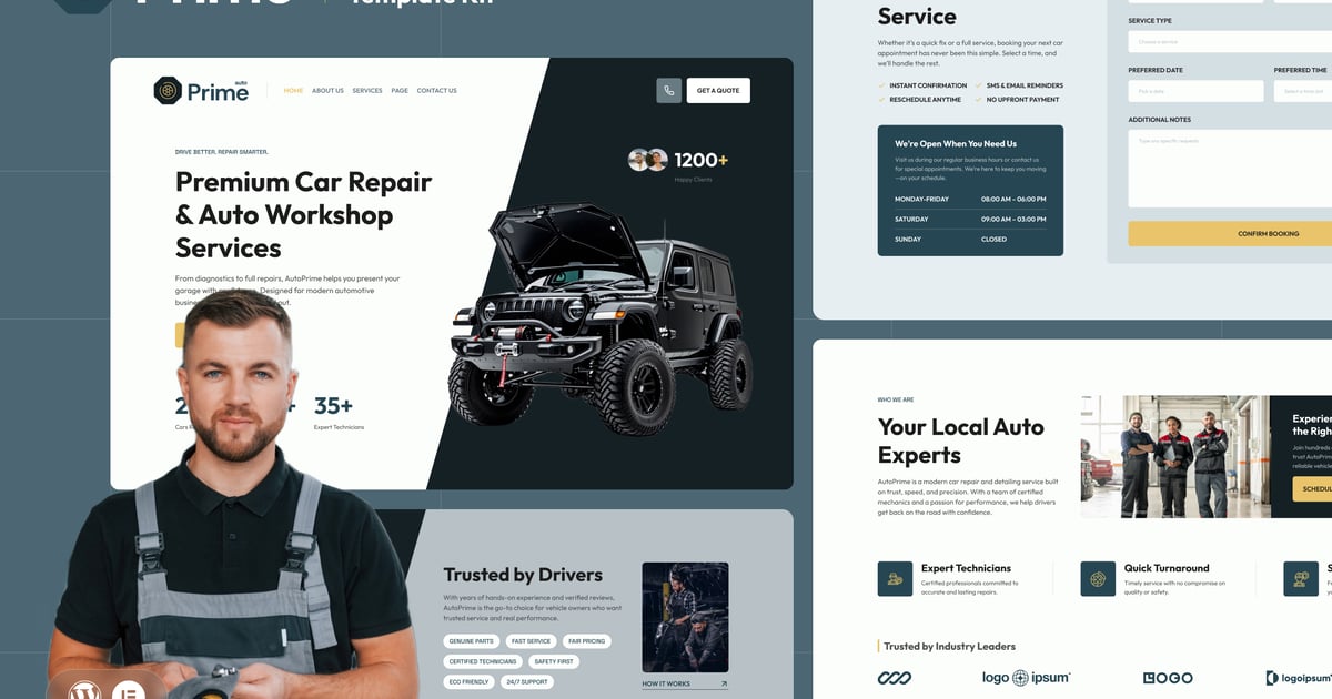AutoPrime - Car Repair & Workshop Elementor Template Kit