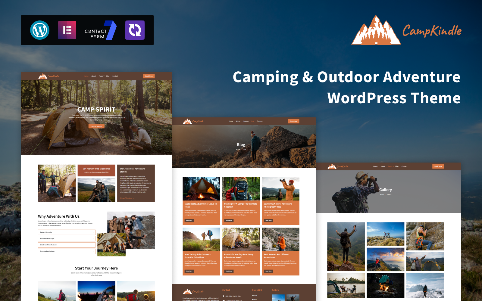 CampKindle – Camping & Outdoor Adventure WordPress Theme