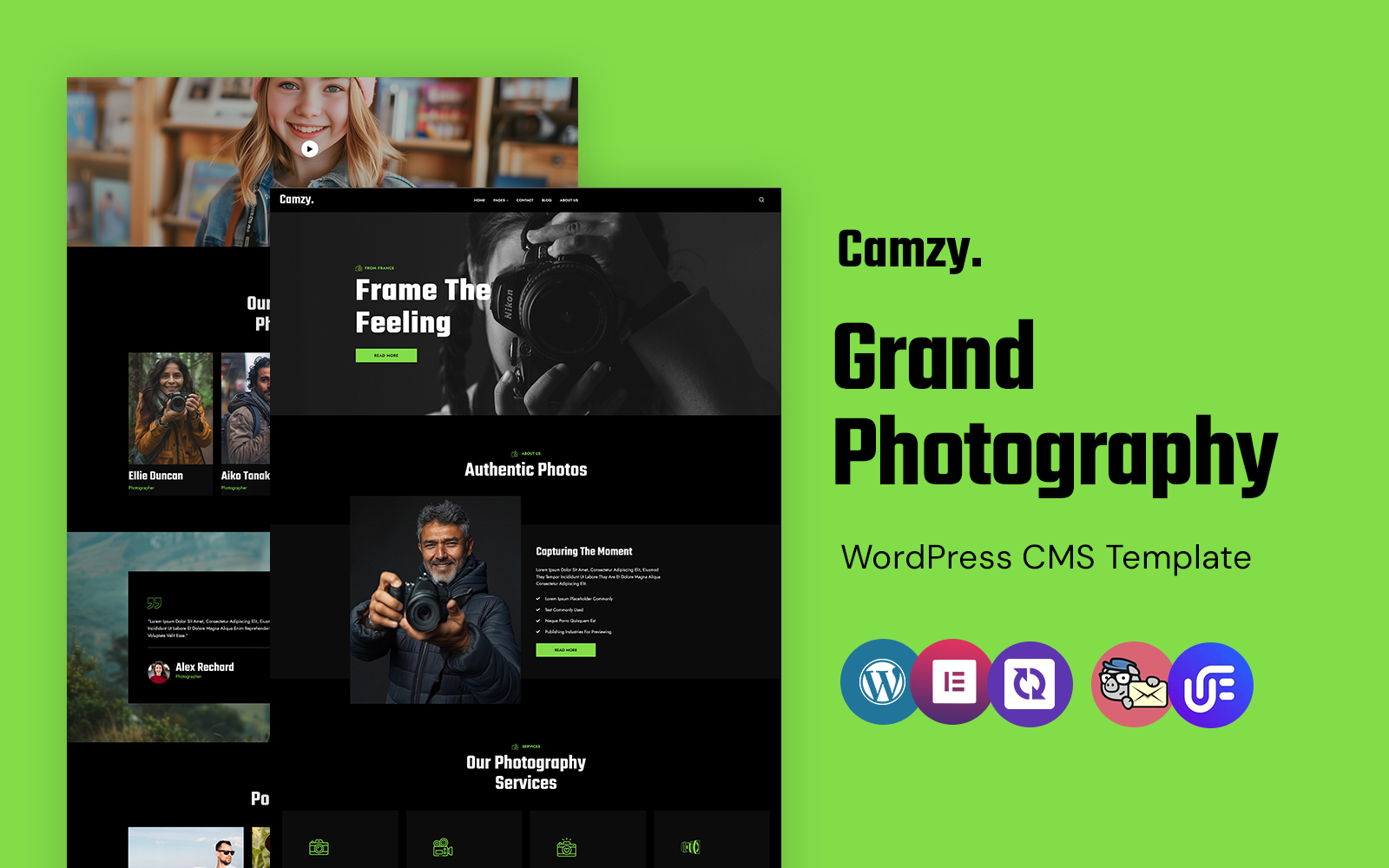 Camzy - Photography Portfolio WordPress Elementor Theme WordPress Theme