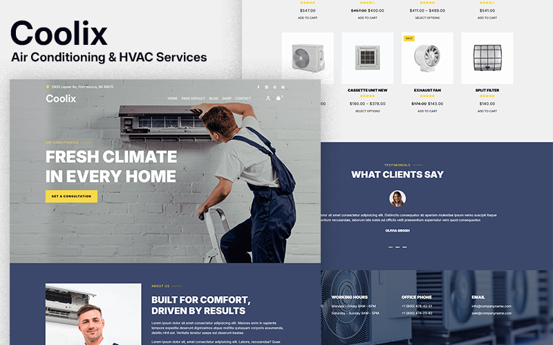 Coolix – Air Conditioning & HVAC Services WooCommerce Theme