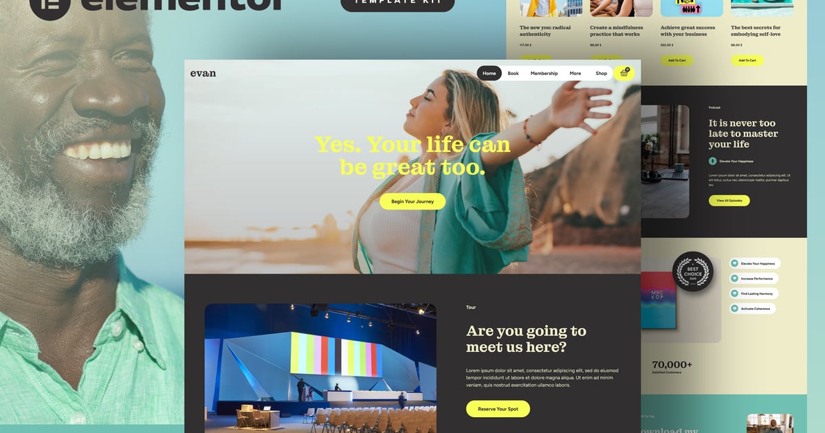 Evan - Life & Business Coach Elementor Pro Template Kit