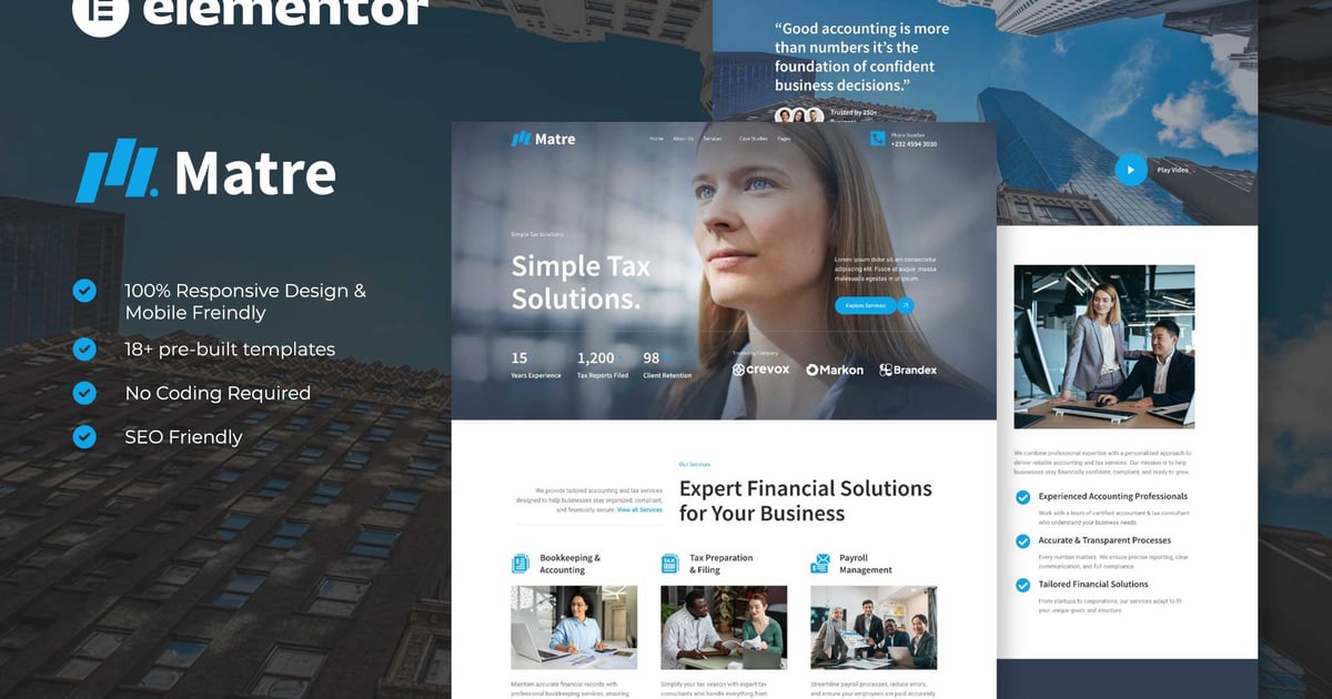 Matre - Accounting & Tax Services Elementor Template Kit