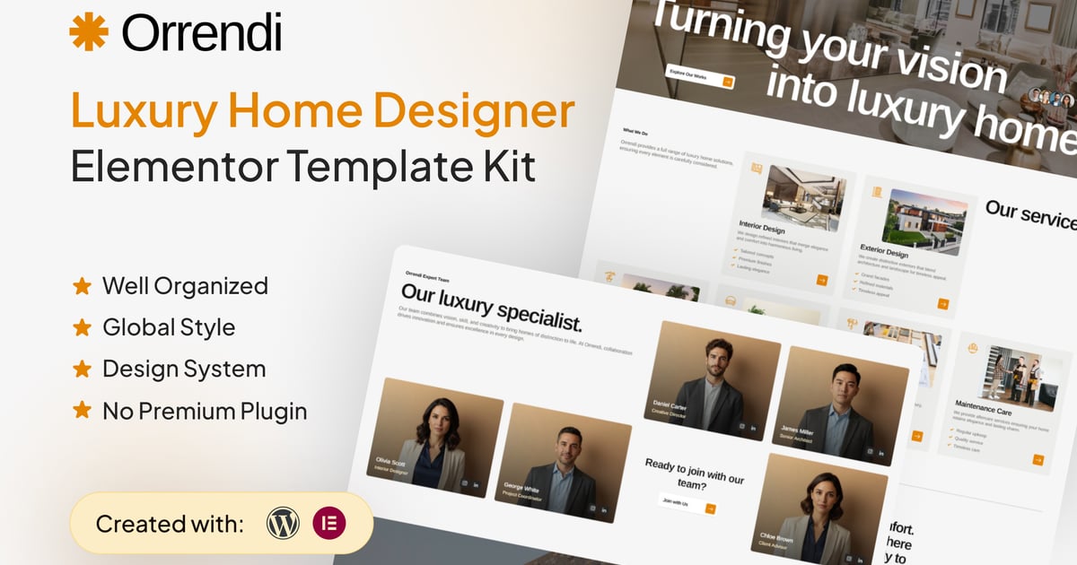 Orrendi - Luxury Home Designer Elementor Template Kit