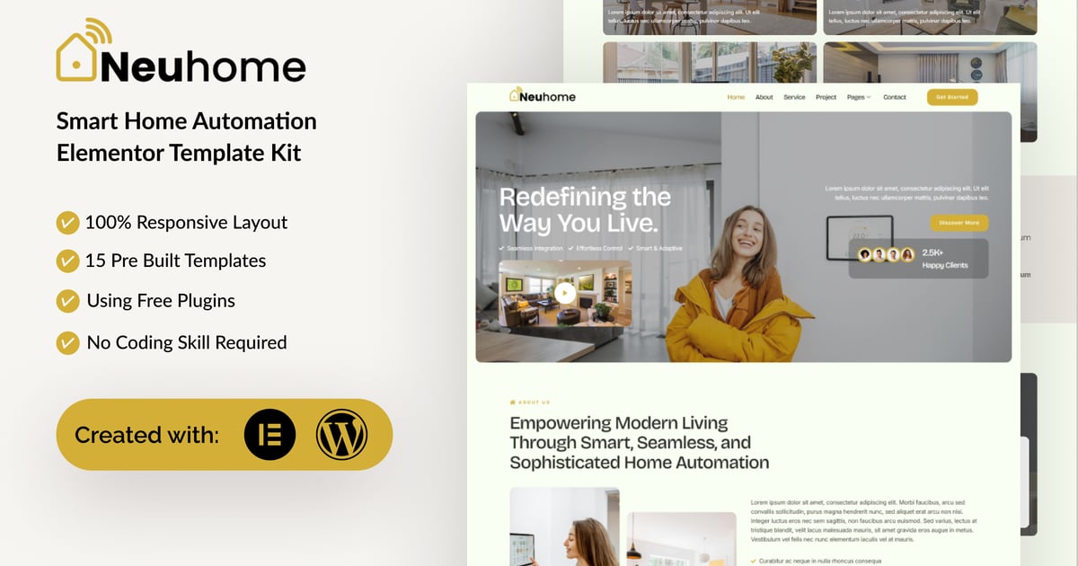 Neuhome - Smart Home Automation Elementor Template Kit