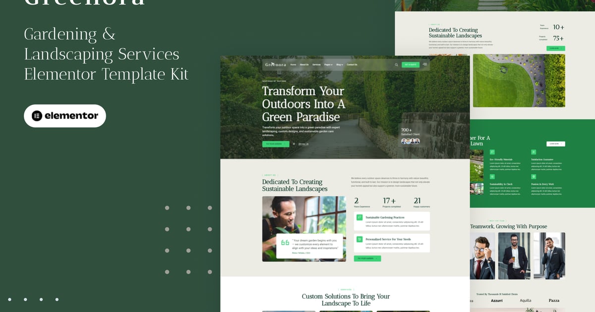 Greenora - Gardening & Landscaping Services Elementor Pro Template Kit