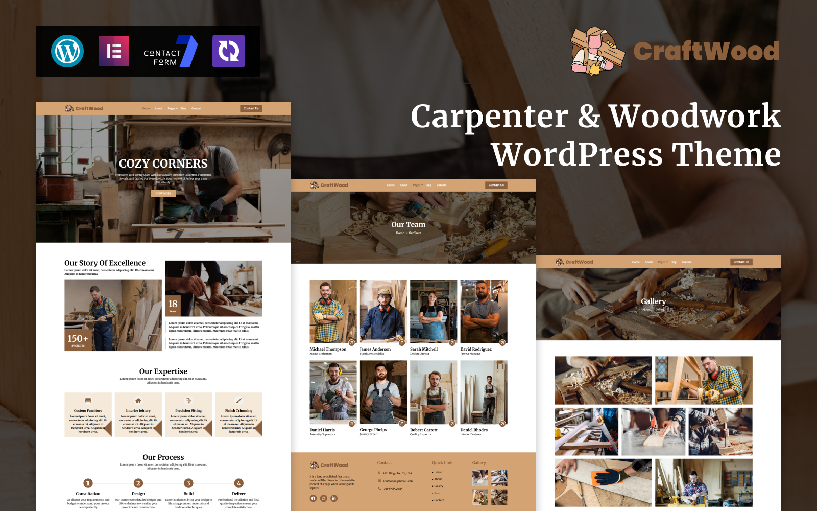 CraftWood – Carpenter & Woodwork WordPress Theme