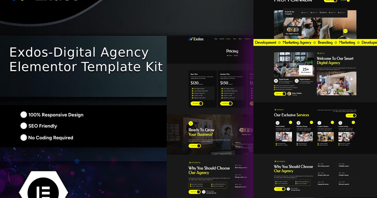 Exdos - Digital Agency Elementor Template Kit