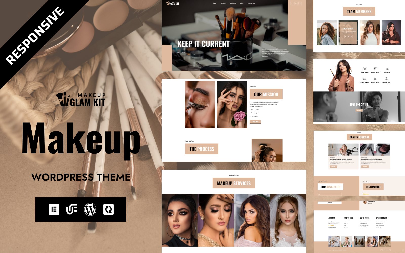 Glam Kit - Makeup Artist & Beauty Spa Wellness Salon WordPress Elementor Theme WordPress Theme