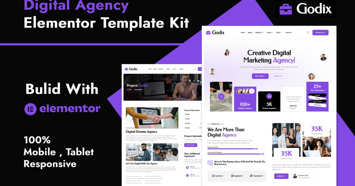 Godix - Digital Agency Elementor Template Kit