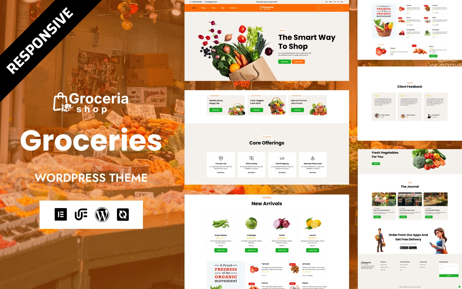 Groceria - Grocery and Fruits and Vegetables WooCommerce WordPress Elementor Theme WordPress Theme
