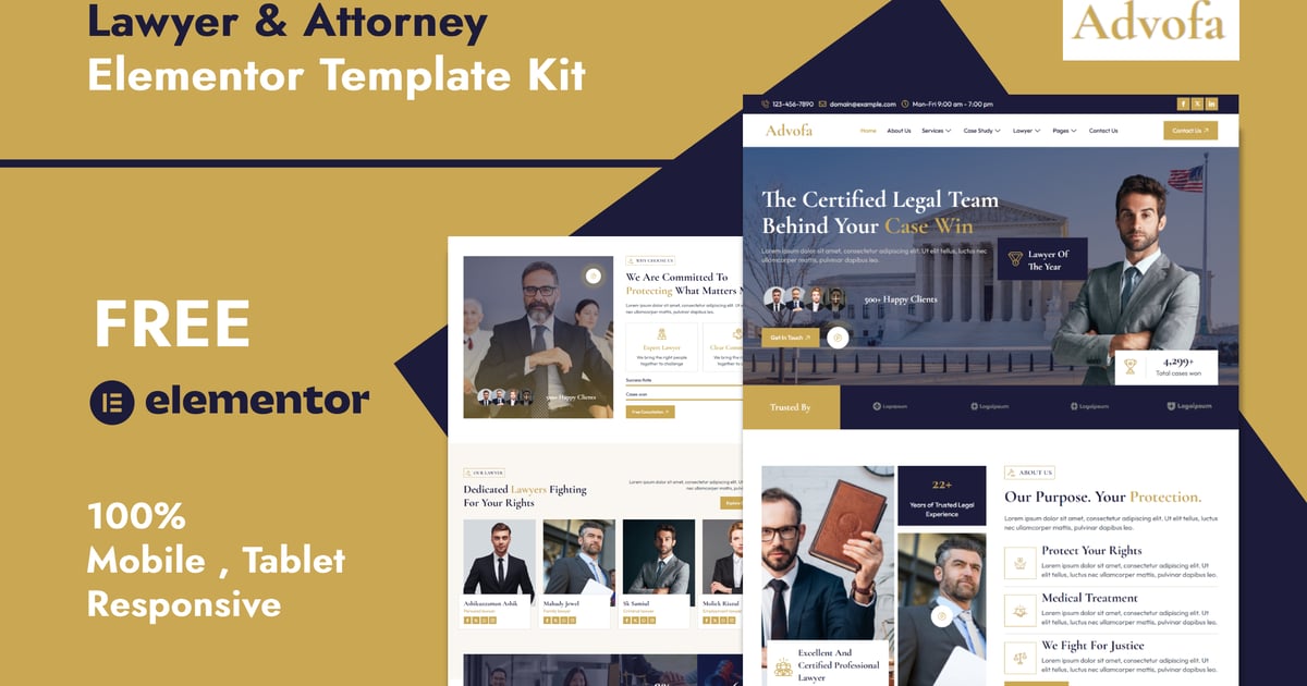 Advofa - Lawyer & Attorney Service Elementor Template Kit