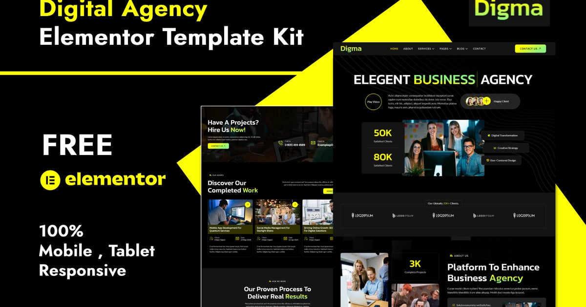 Digma - Creative Digital Agency Elementor Template Kit