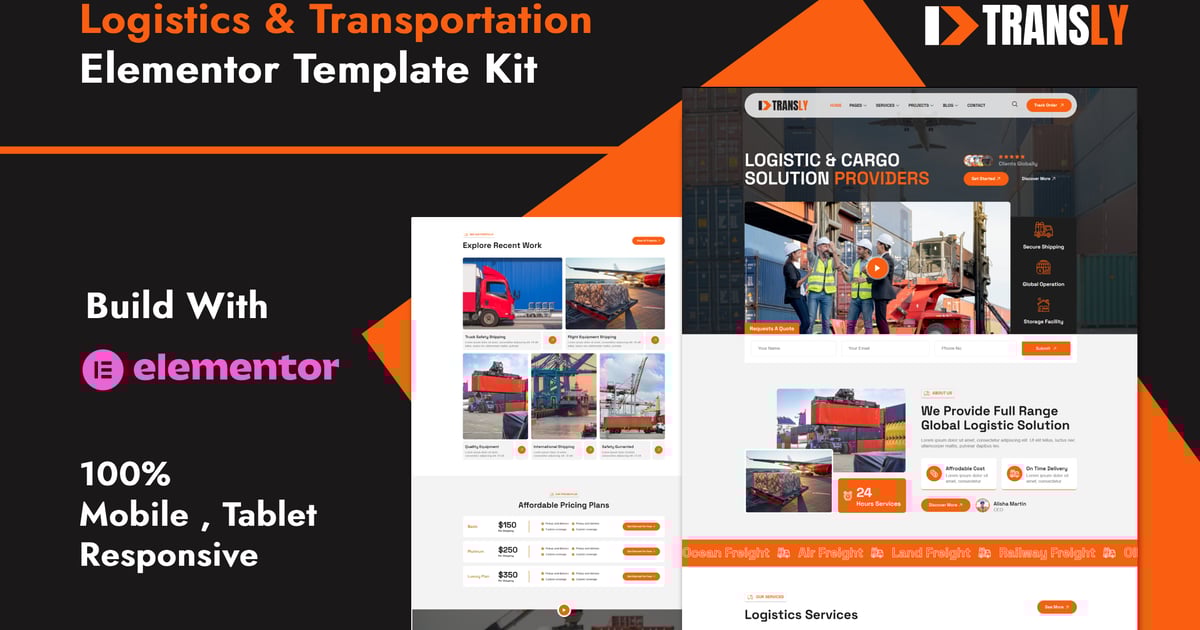 Transly - Logistics & Transportation Elementor Template Kit