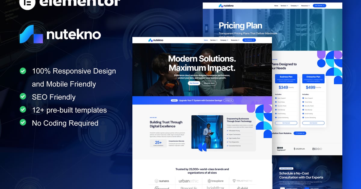 Nutekno - IT Services Company Elementor Pro Template Kit