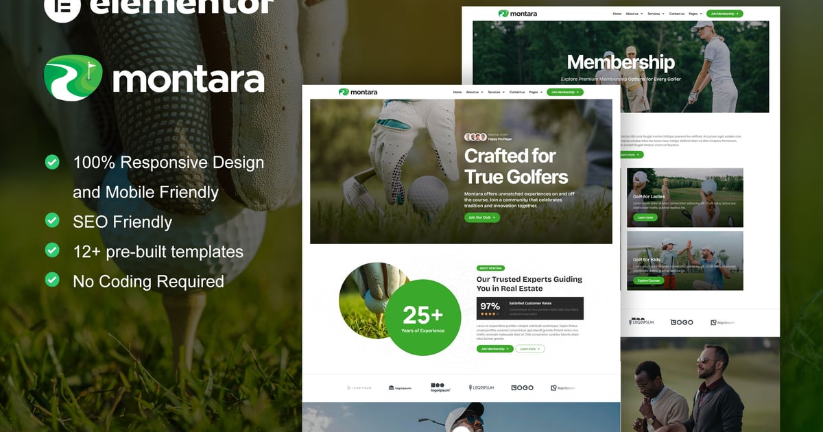 Montara - Golf Club & Academy Elementor Pro Template Kit