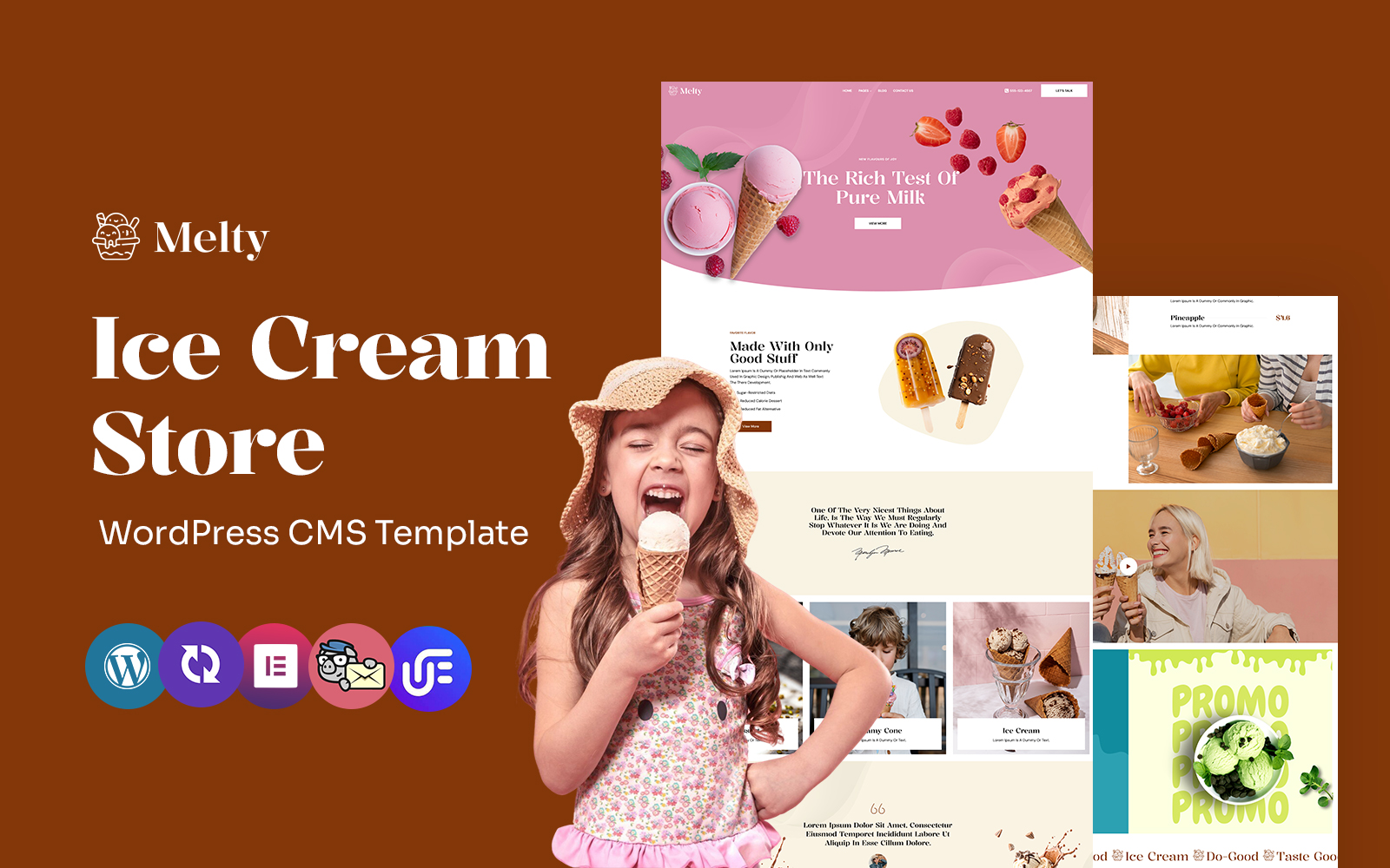 Melty - Ice Cream And Sweet Shop Multipurpose WordPress Elementor Theme WordPress Theme