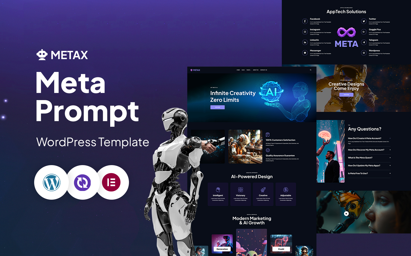 Metax – AI Prompts WordPress CMS Elementor Template WordPress Theme