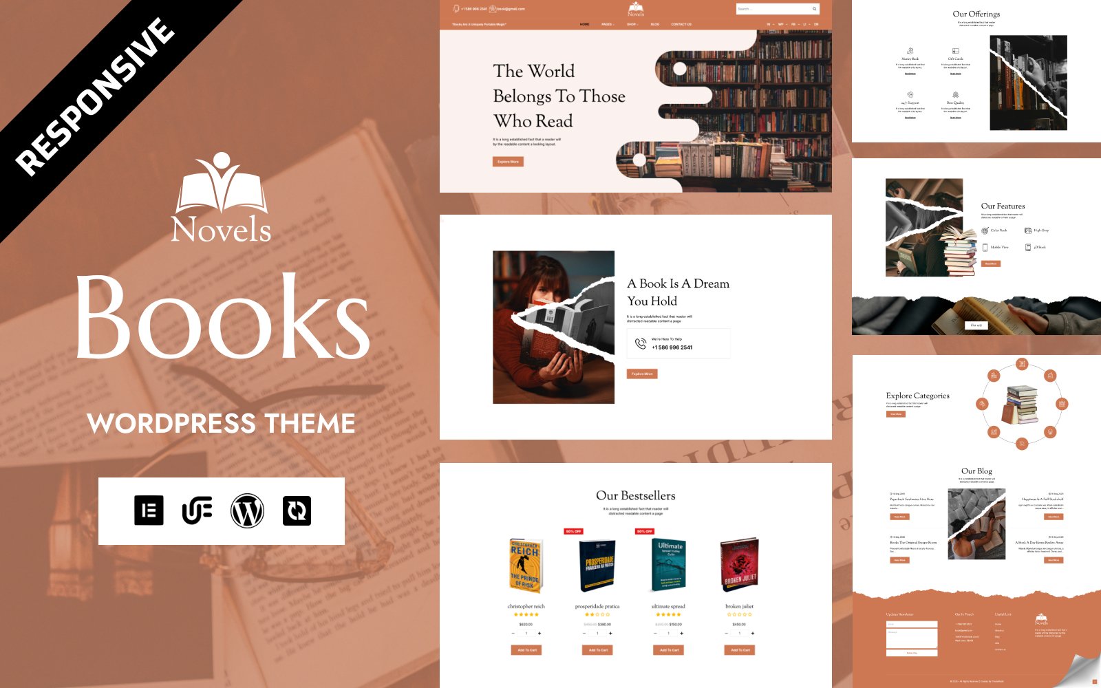 Novels - Stationery & Book Store WooCommerce WordPress Elementor Theme WordPress Theme