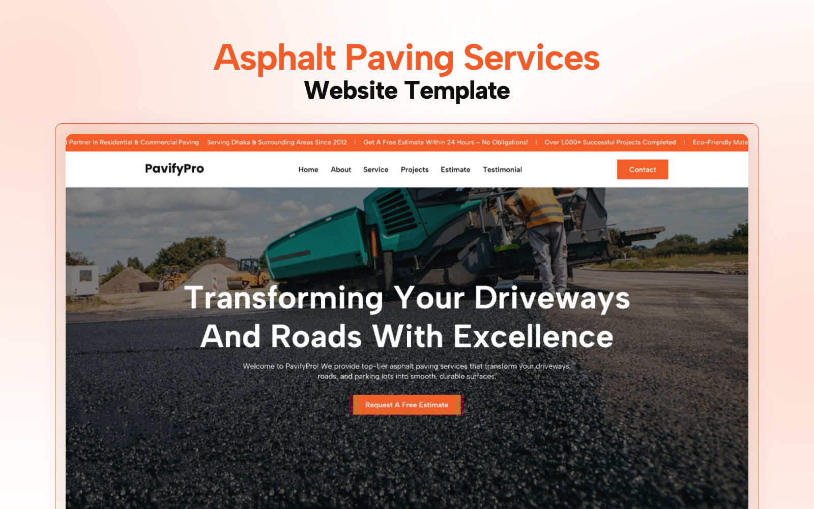 PavifyPro - Asphalt Paving Elementor Template Elementor Kit
