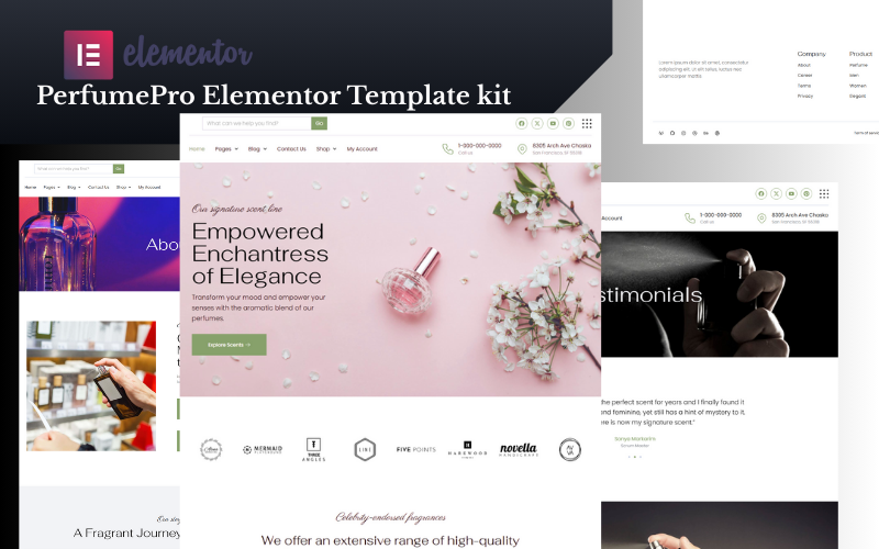 Perfumepro – WooCommerce Perfume Shop Elementor Template Kit Elementor Kit