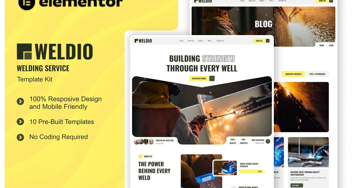 Weldio - Welding Service Elementor Template Kit