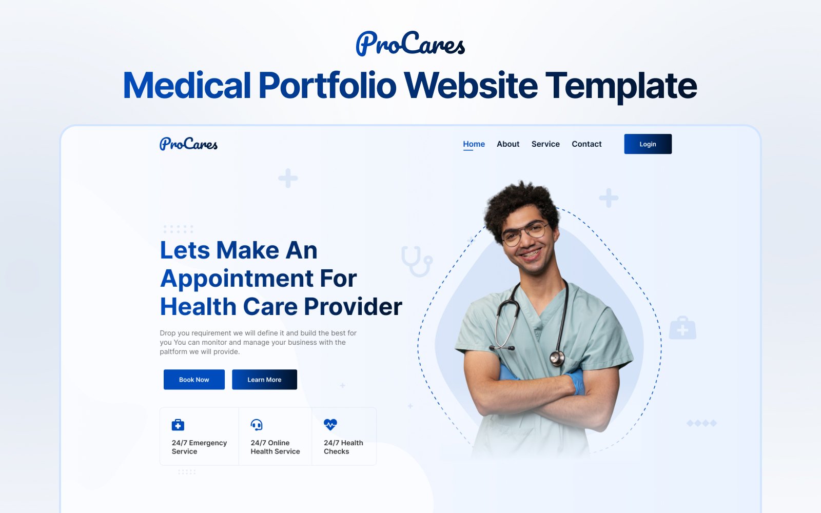 Procares - Medical Portfolio Elementor Template Elementor Kit