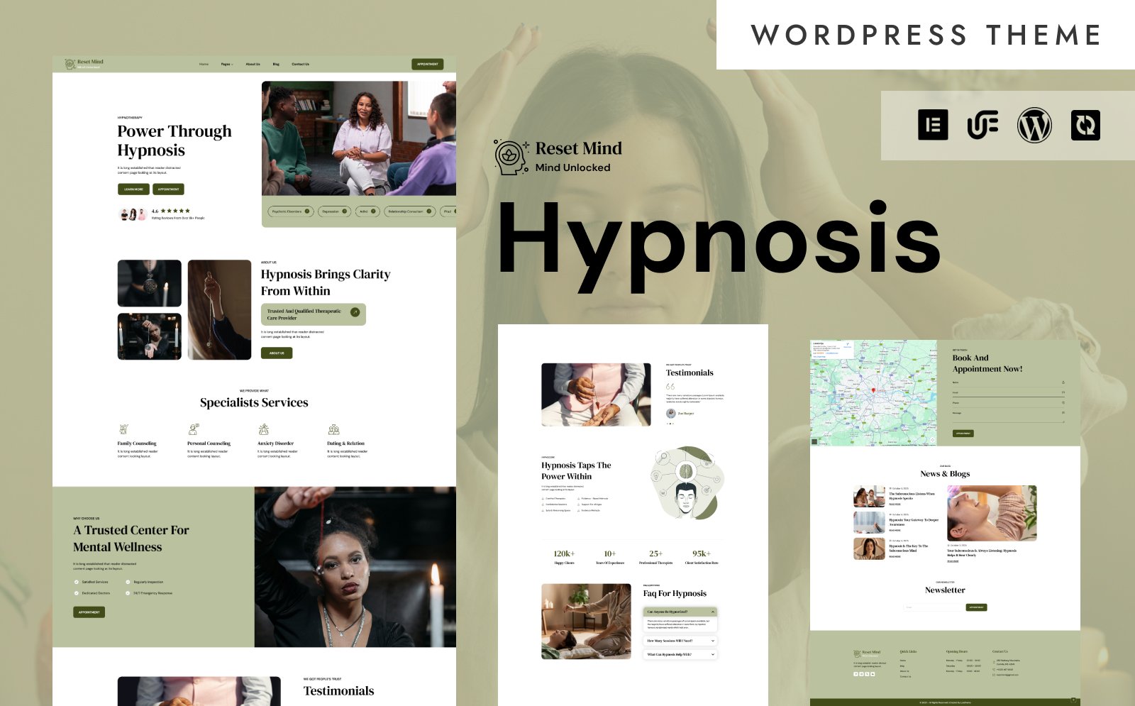 Reset Mind - Hypnosis And Meditation Services WordPress Elementor Theme WordPress Theme