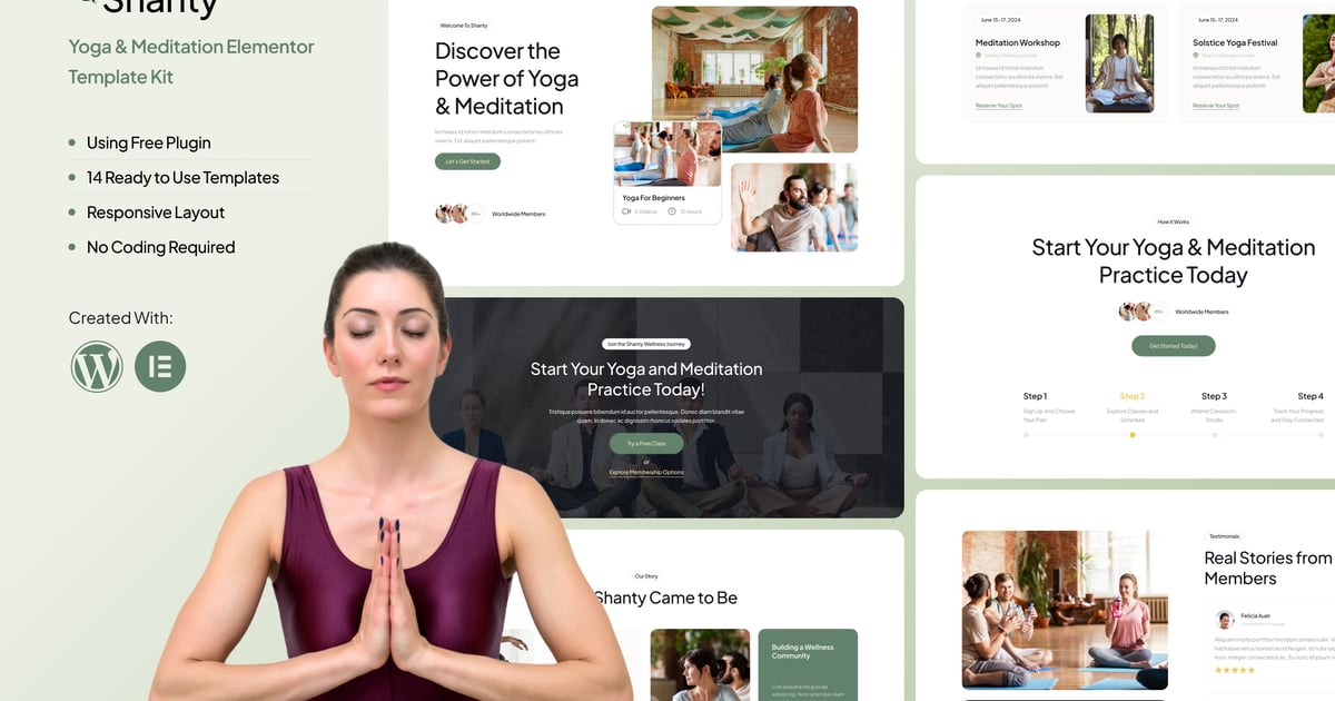 Shanty - Yoga & Meditation Elementor Template Kit