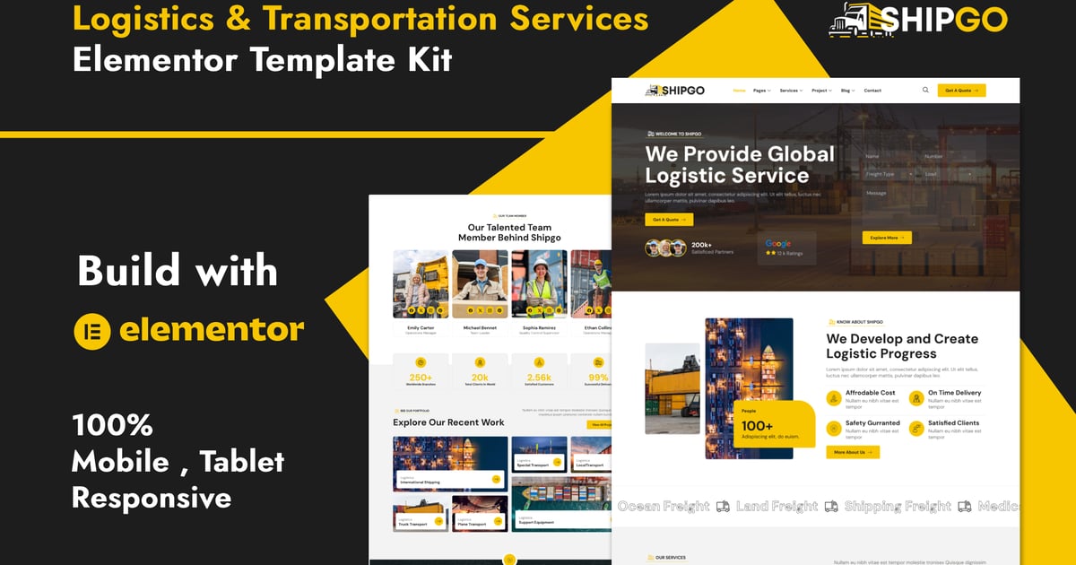 Shipgo - Cargo & Logistic Elementor Template Kit