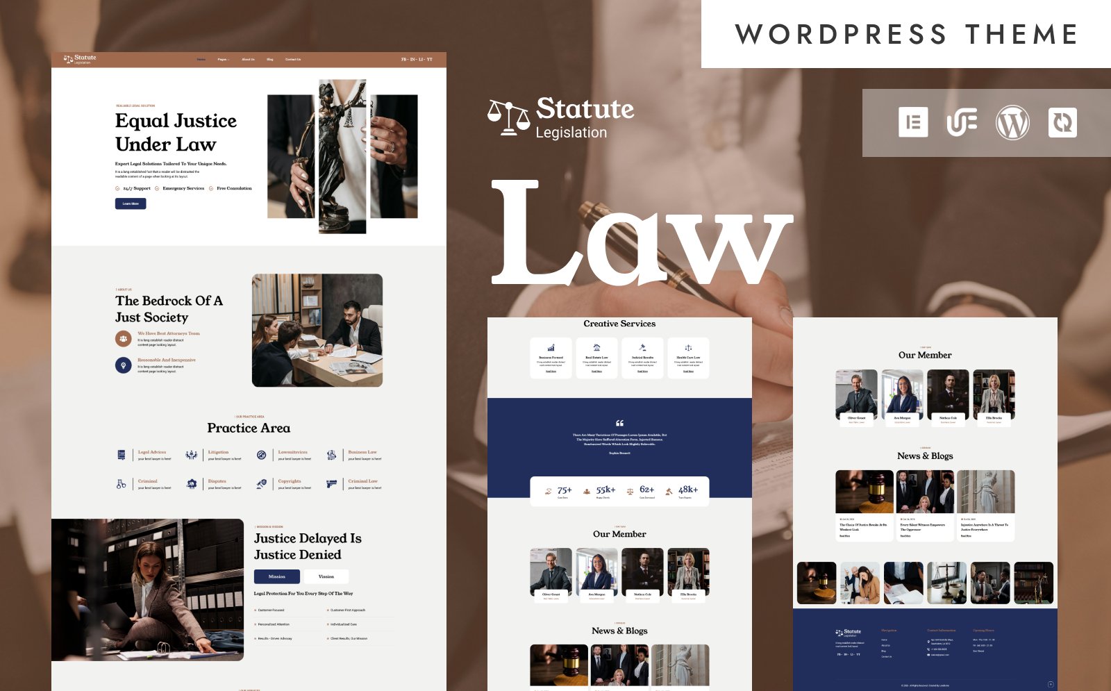 Statute - Law, Lawyer & Attorney WordPress Elementor Theme WordPress Theme