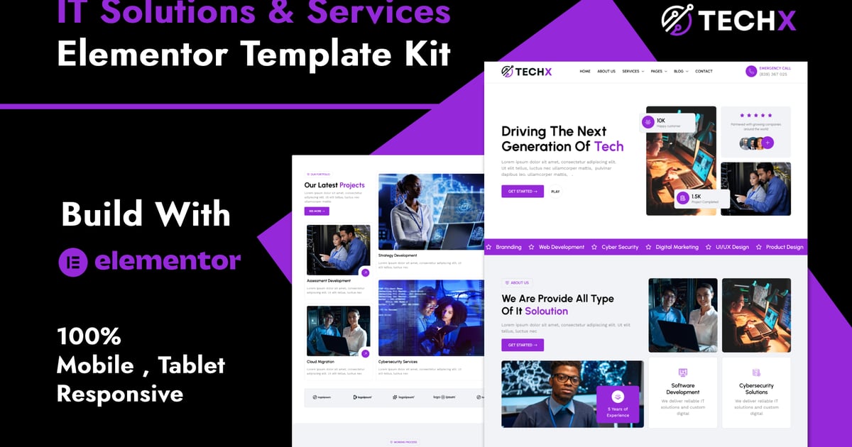 TechX - IT Solutions & Services Company Elementor Template Kit