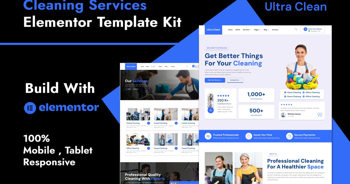 Ultraclean - Cleaning Services Elementor Template Kit